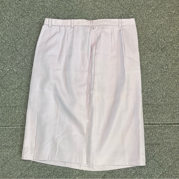 Vintage Talbots Pleated Linen Rayon A Line Skirt Size 12 Purple Lined Front Zip - Picture 10 of 12